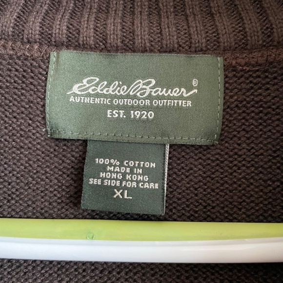 Eddie Bauer 1/4-Zip Pullover Sweater, 100% Cotton, X-Large - Picture 3 of 6